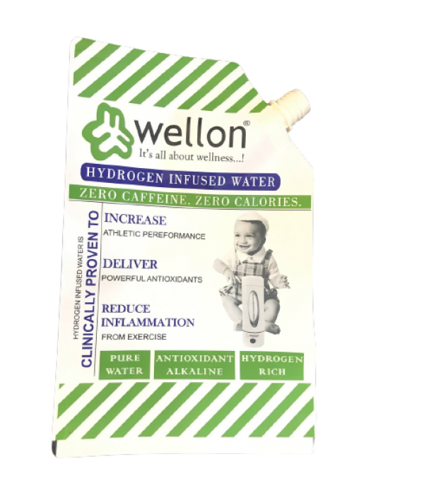 Wellon Hydrogen Infused Water Pouch Drink with Negative Orp 1L